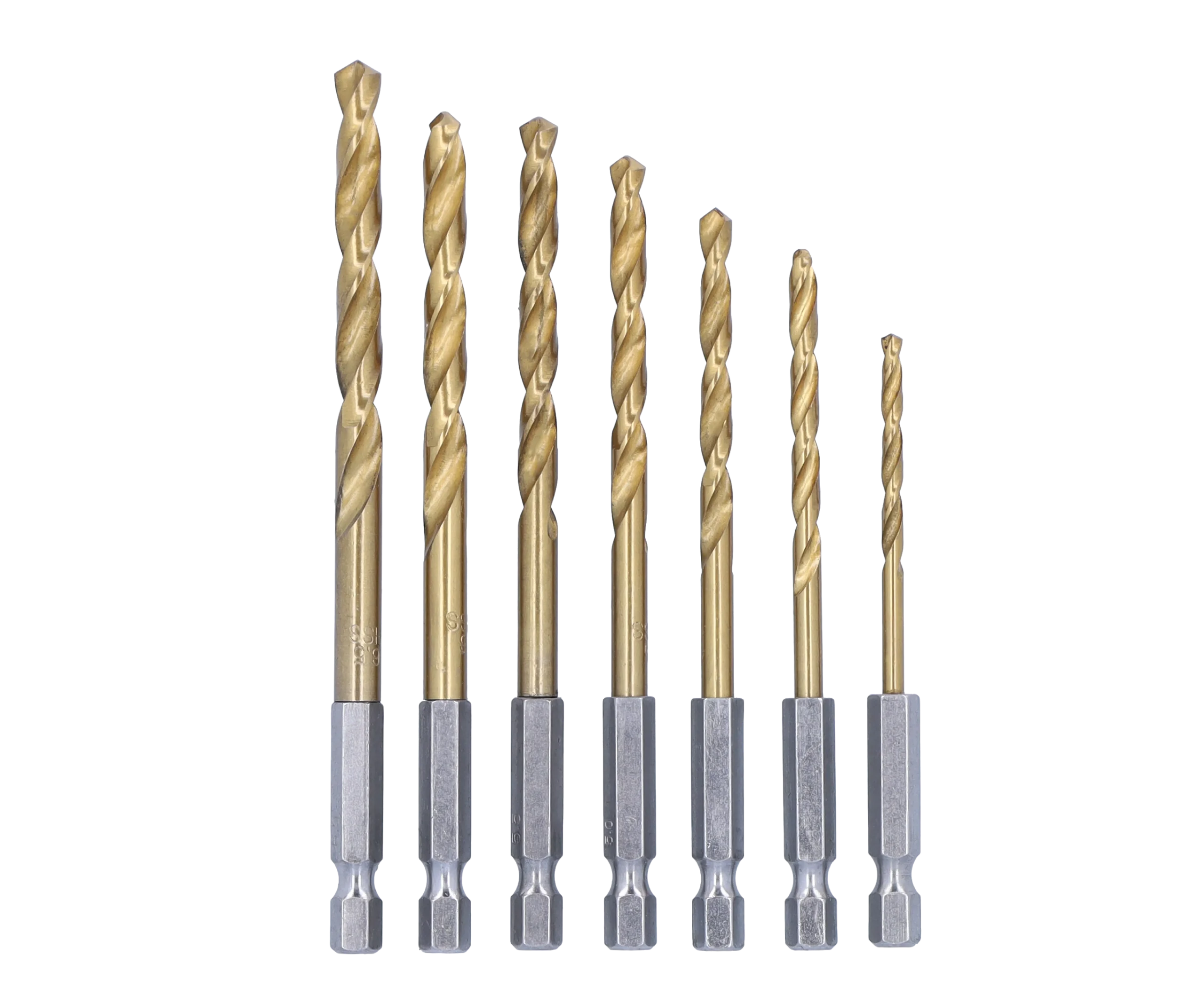 Spiraalboren set | 7 delig | Tin gecoat HSS geslepen